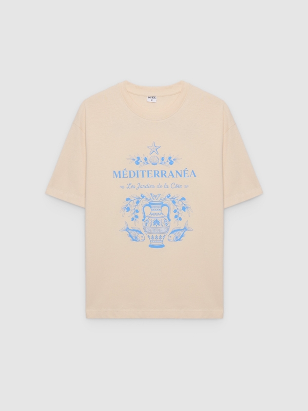  Camiseta Mediterrânea crua vista frontal