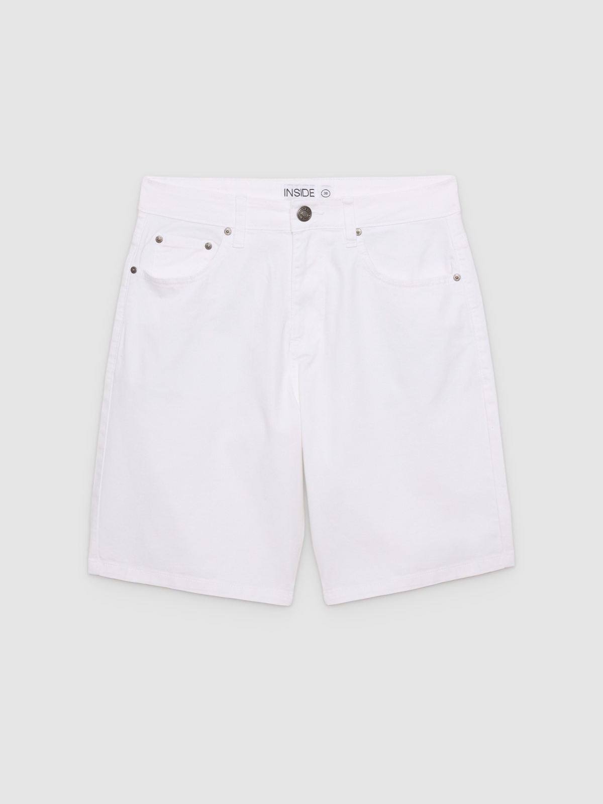%Pto% Baggy twill Bermuda shorts white front view