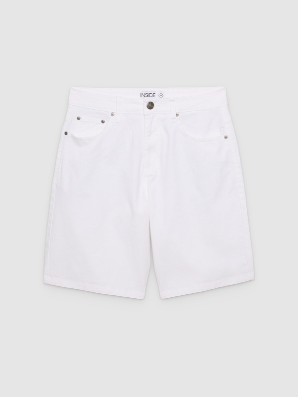  Bermuda baggy sarja branco vista frontal