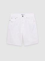 %Pto% Baggy twill Bermuda shorts white front view