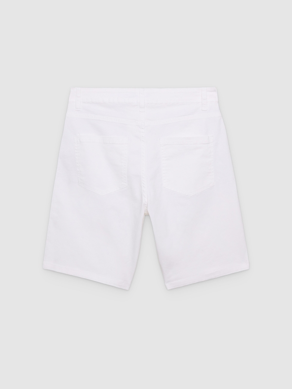 Bermuda baggy sarga blanco vista trasera
