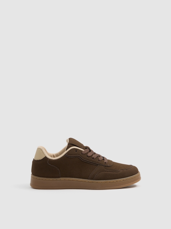 Deportiva baja suela goma marrón oscuro