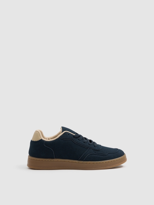 Low-top rubber sneakers petrol blue