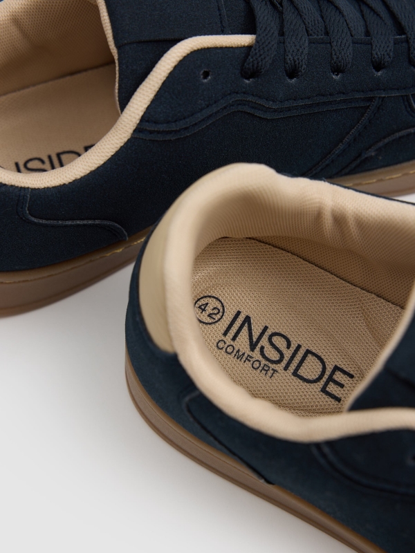 Low-top rubber sneakers petrol blue detail view