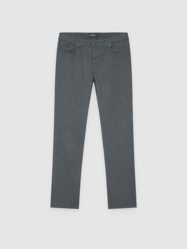  Regular five-pocket trousers grey front view