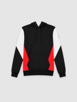 %Pto% Sudadera color block bolsillo negro vista frontal