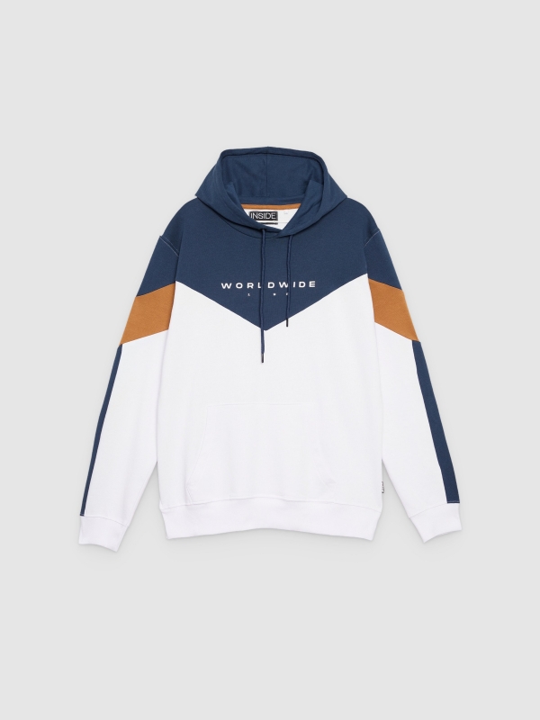  Sudadera capucha deportiva blanco vista frontal