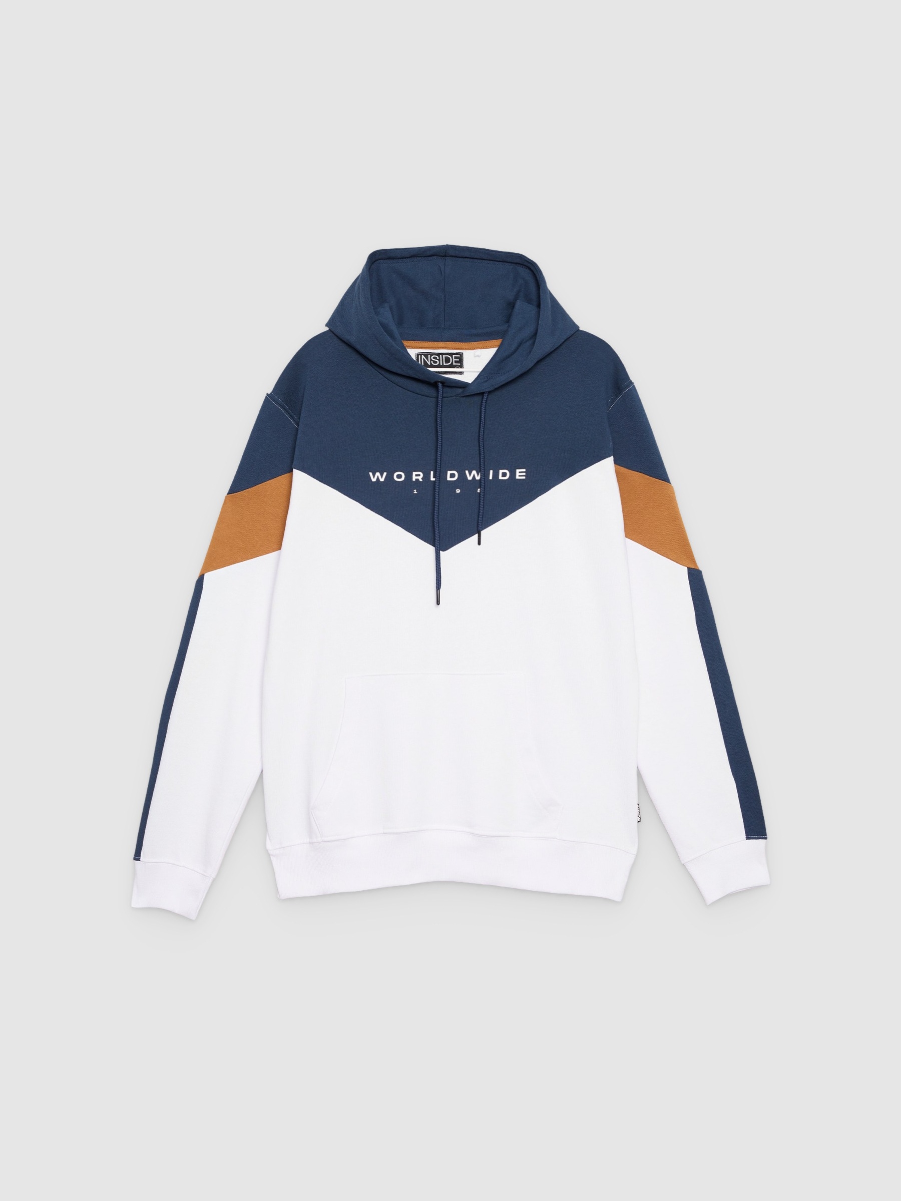 Sport hooded sweatshirt white middle front view