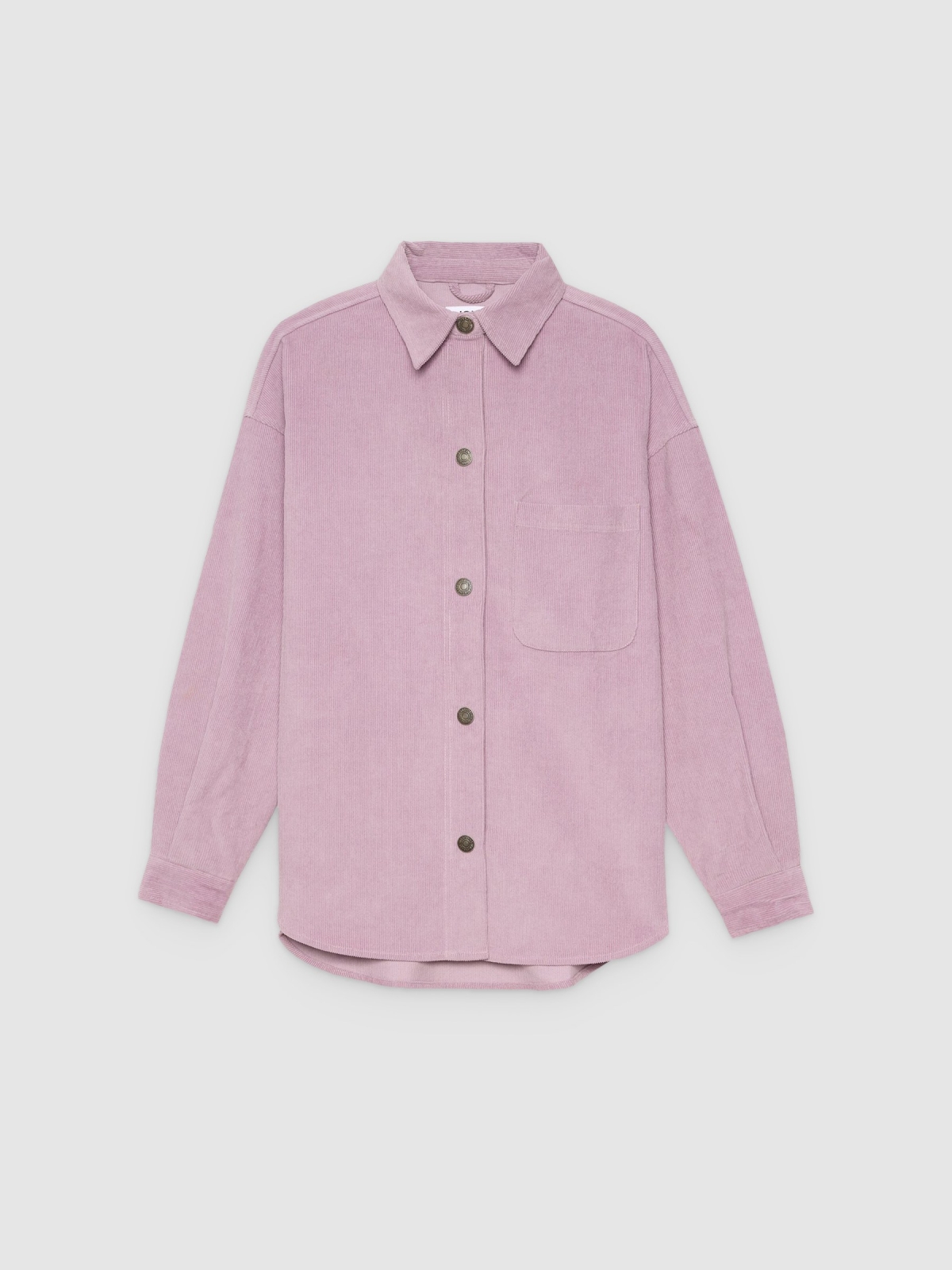 %Pto% Lilac corduroy overshirt lilac front view