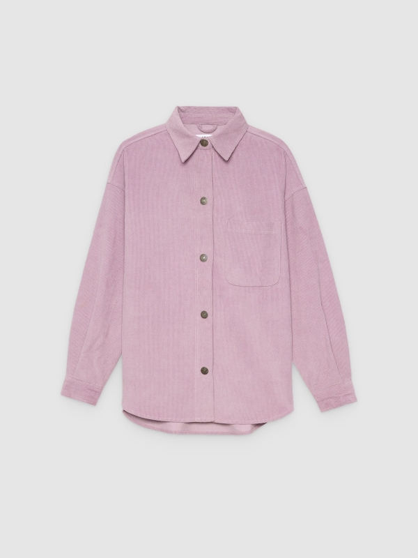  Lilac corduroy overshirt lilac front view