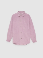 %Pto% Lilac corduroy overshirt lilac front view