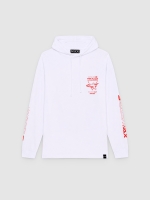 %Pto% T-shirt com capuz com estampa espacial branco vista frontal