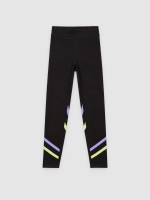 %Pto% Leggings com contrastes preto vista frontal