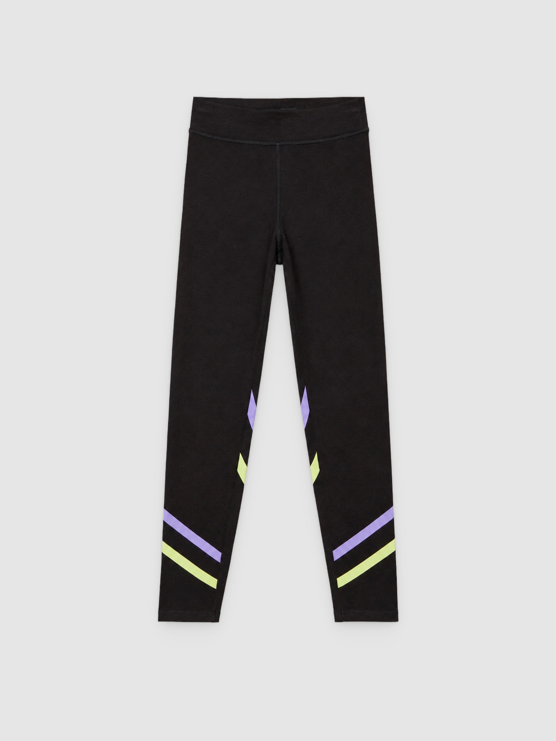 Leggings with contrasts black front view