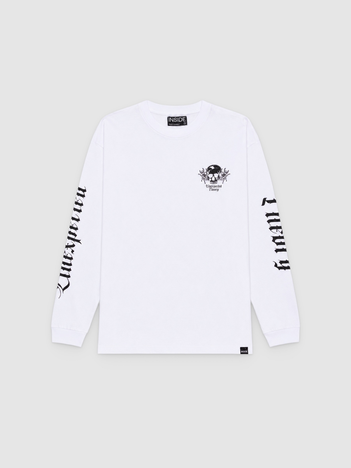%Pto% T-shirt print on sleeves white front view