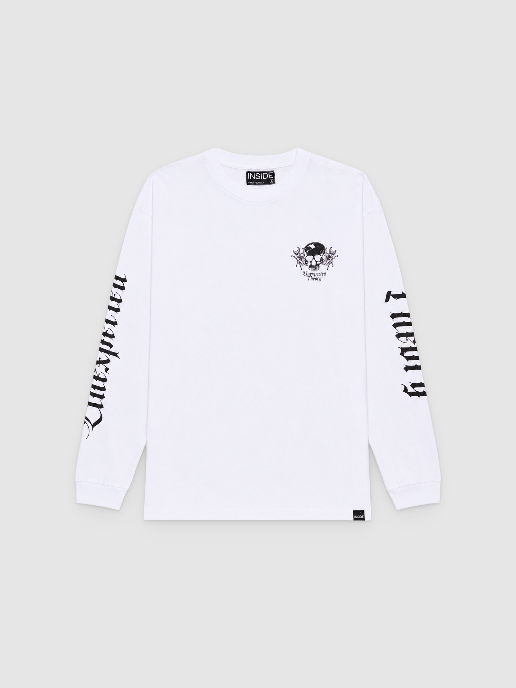T-shirt com estampado nas mangas branco vista meia frontal