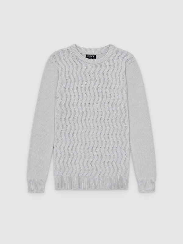  Camisola com nervuras cinza vista frontal