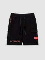 %Pto% Bermuda jogger texto negro vista frontal