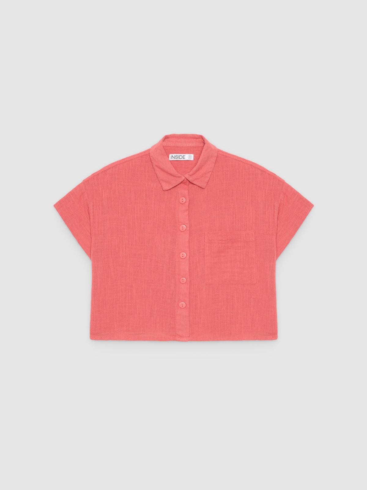 %Pto% Camisa hombro caído rojo mineral vista frontal