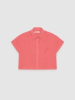 %Pto% Camisa de ombros caídos vermelho mineral vista frontal