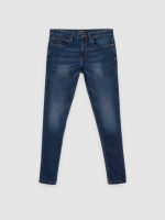 %Pto% Jeans skinny oscuro desgastados azul vista frontal