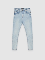 %Pto% Light denim skinny jeans blue front view