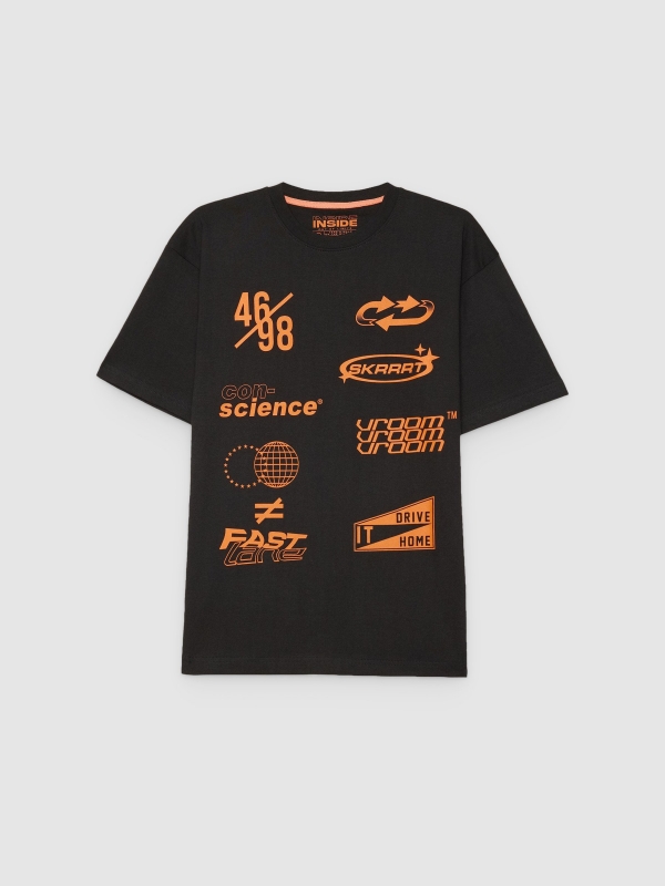  Basic long sleeve black t-shirt black front view