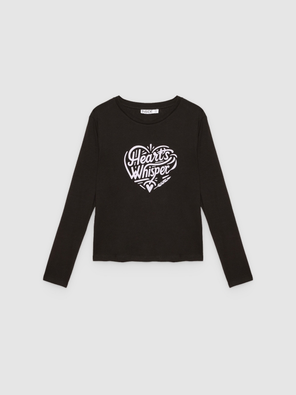  Heart Whisper T-shirt black front view