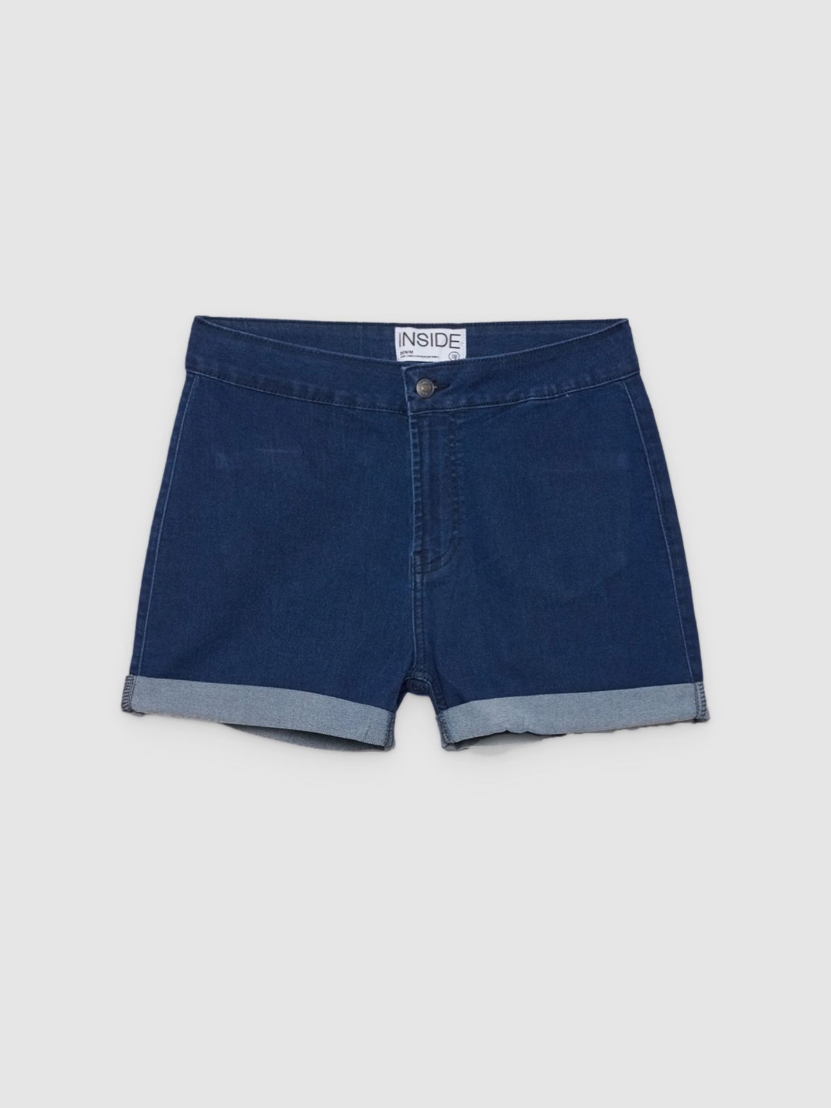 %Pto% Short denim cintura alta azul vista frontal