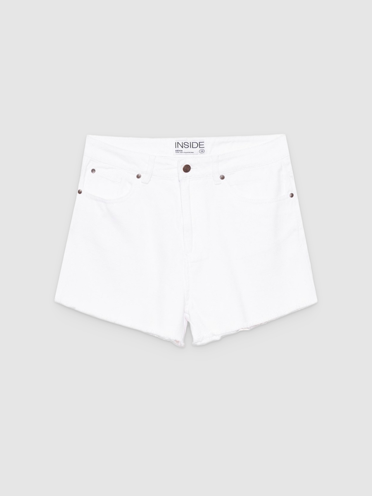 %Pto% Shorts sarga cinco bolsillos blanco vista frontal