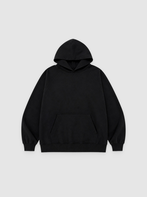  Sweat com capuz básico preto vista frontal
