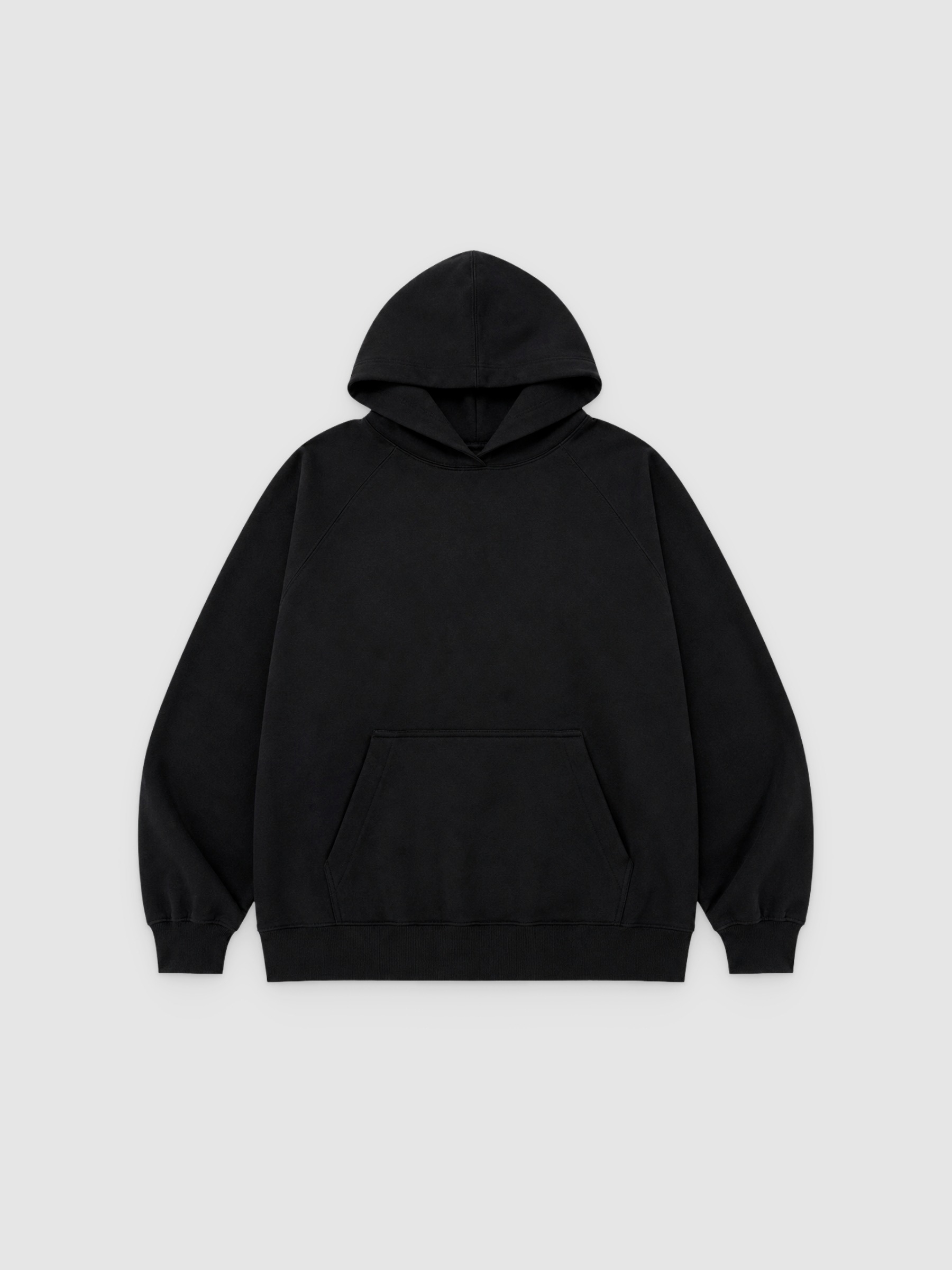 Basic hoodie black middle front view