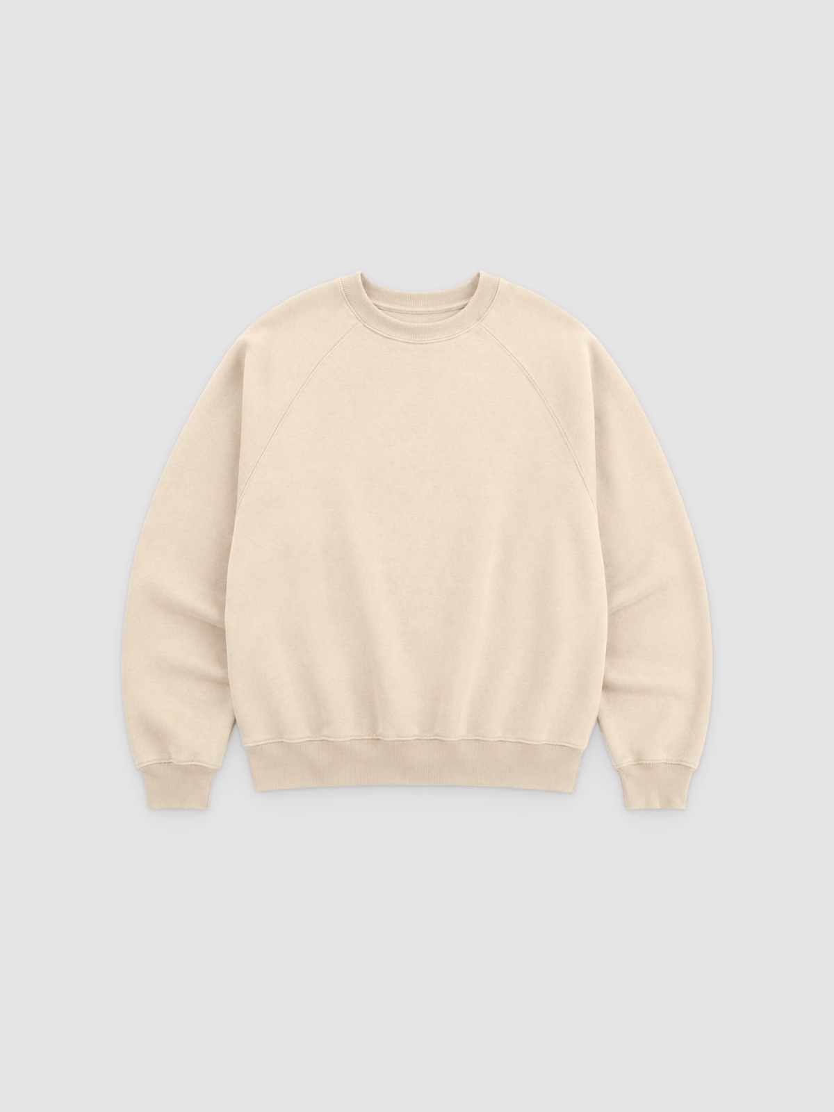 %Pto% Sudadera cuello redondo arena vista frontal