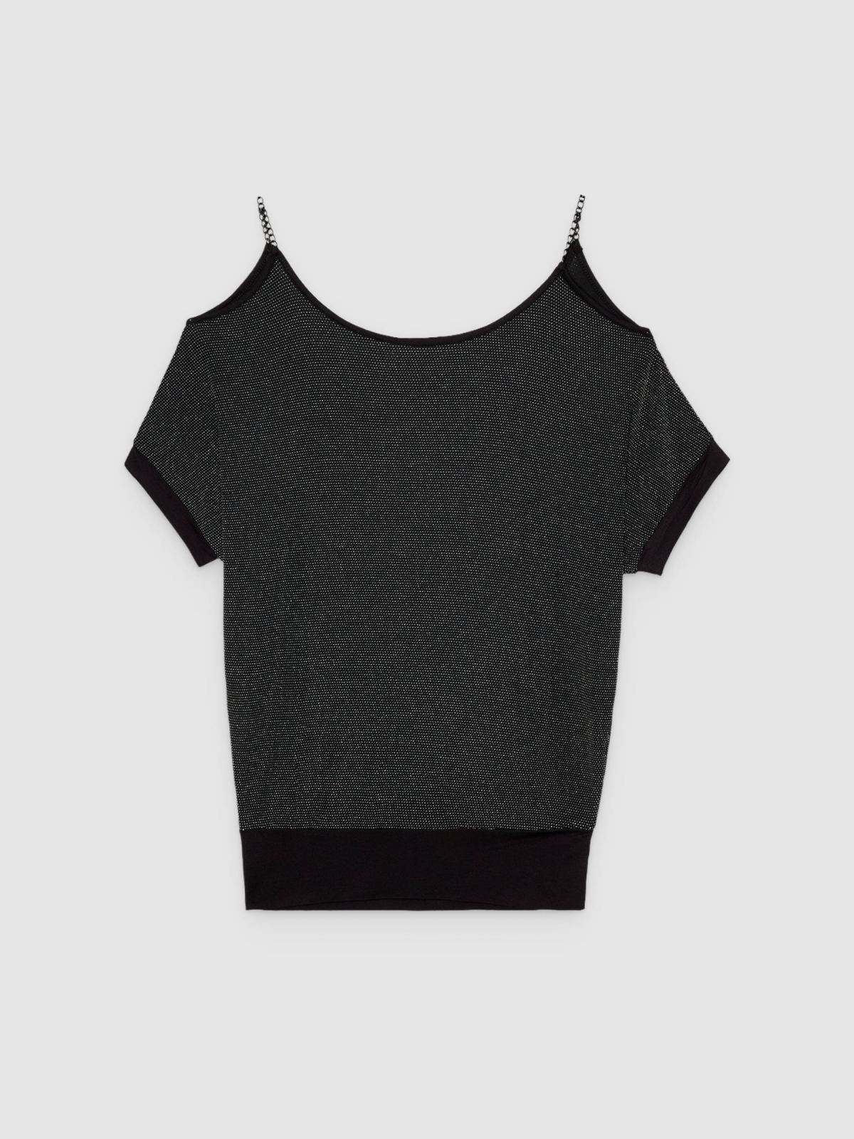 %Pto% Camiseta tejido lurex negro vista frontal