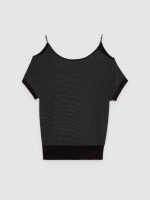 %Pto% Camisola tecido lurex preto vista frontal