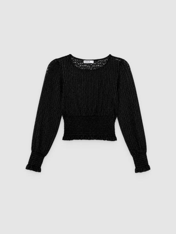  Lace blouse black front view