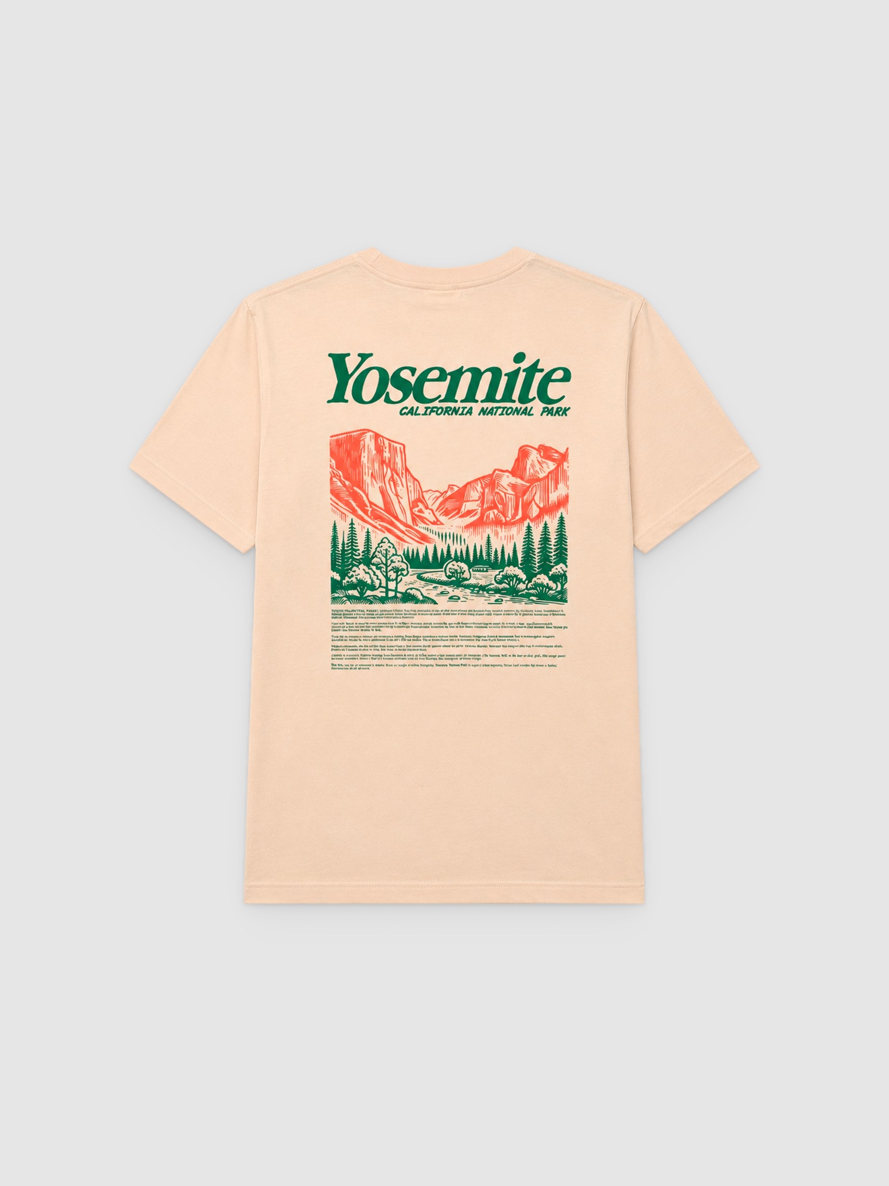 Camiseta estampado Yosemite crudo vista media frontal