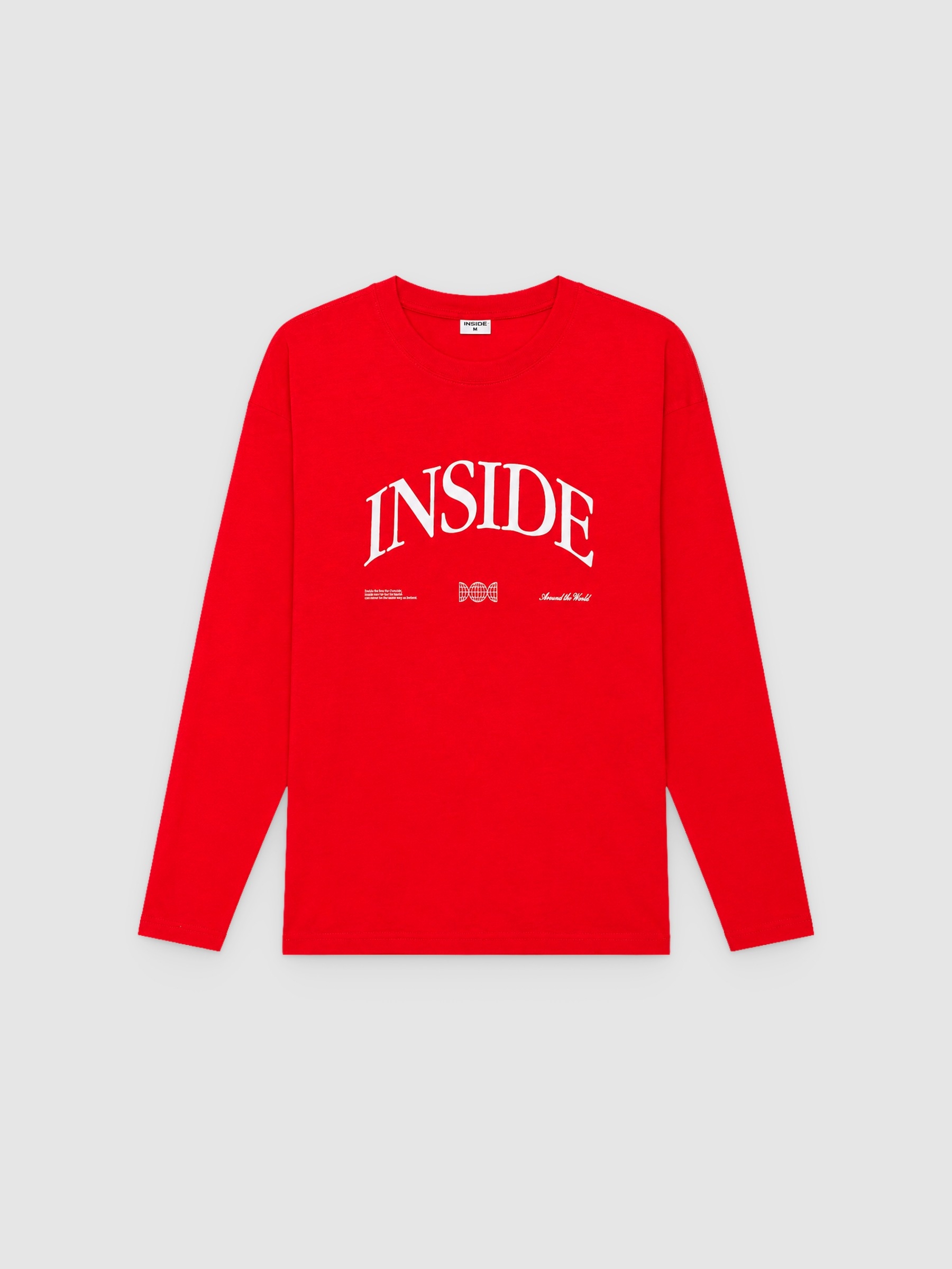 Long sleeve shirt Inside red middle front view
