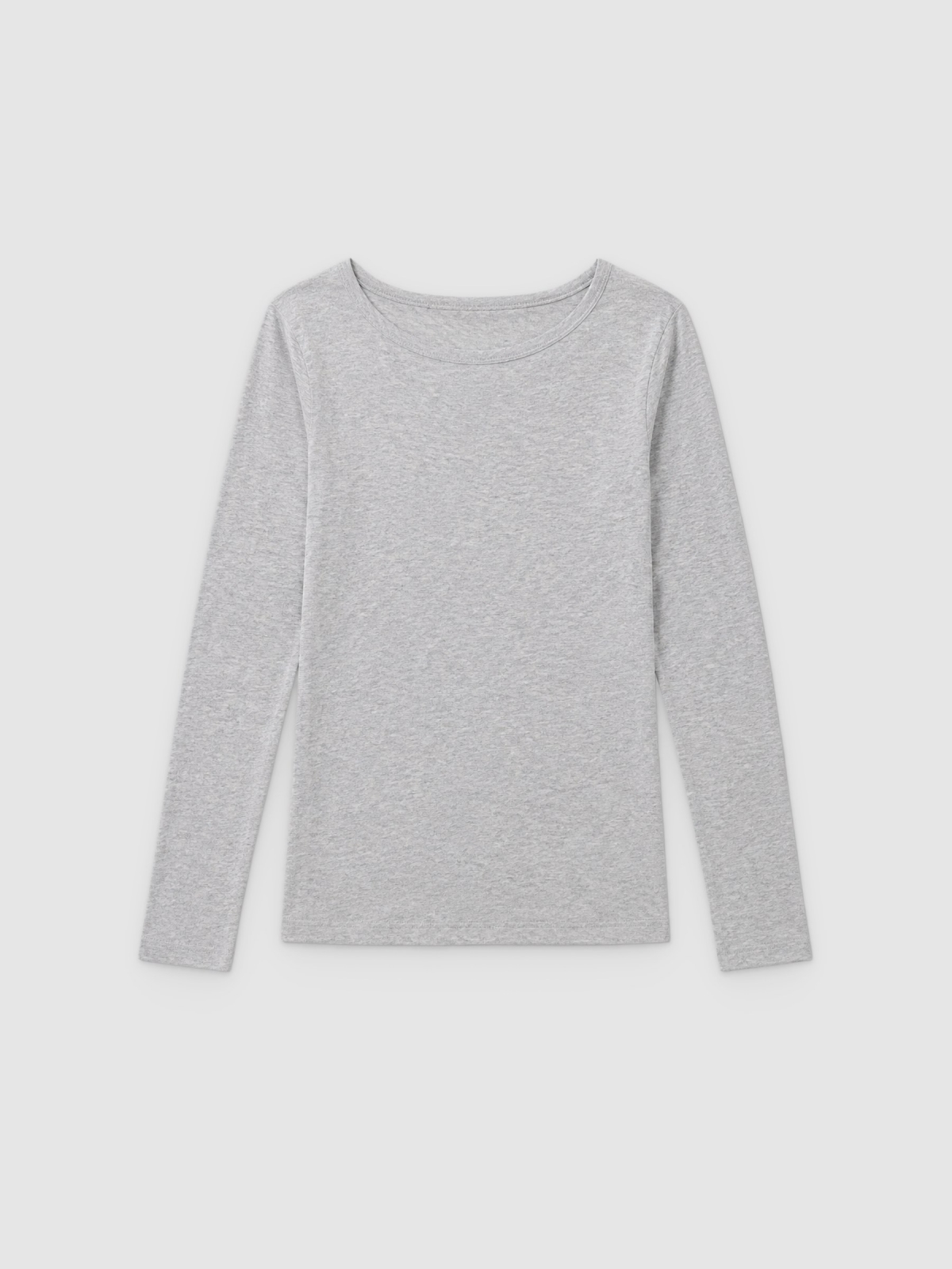 %Pto% Basic plain T-shirt melange grey front view