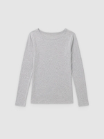 %Pto% Basic plain T-shirt melange grey front view