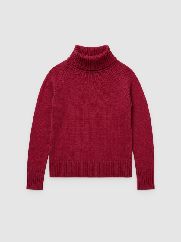  Basic turtleneck sweater garnet front view
