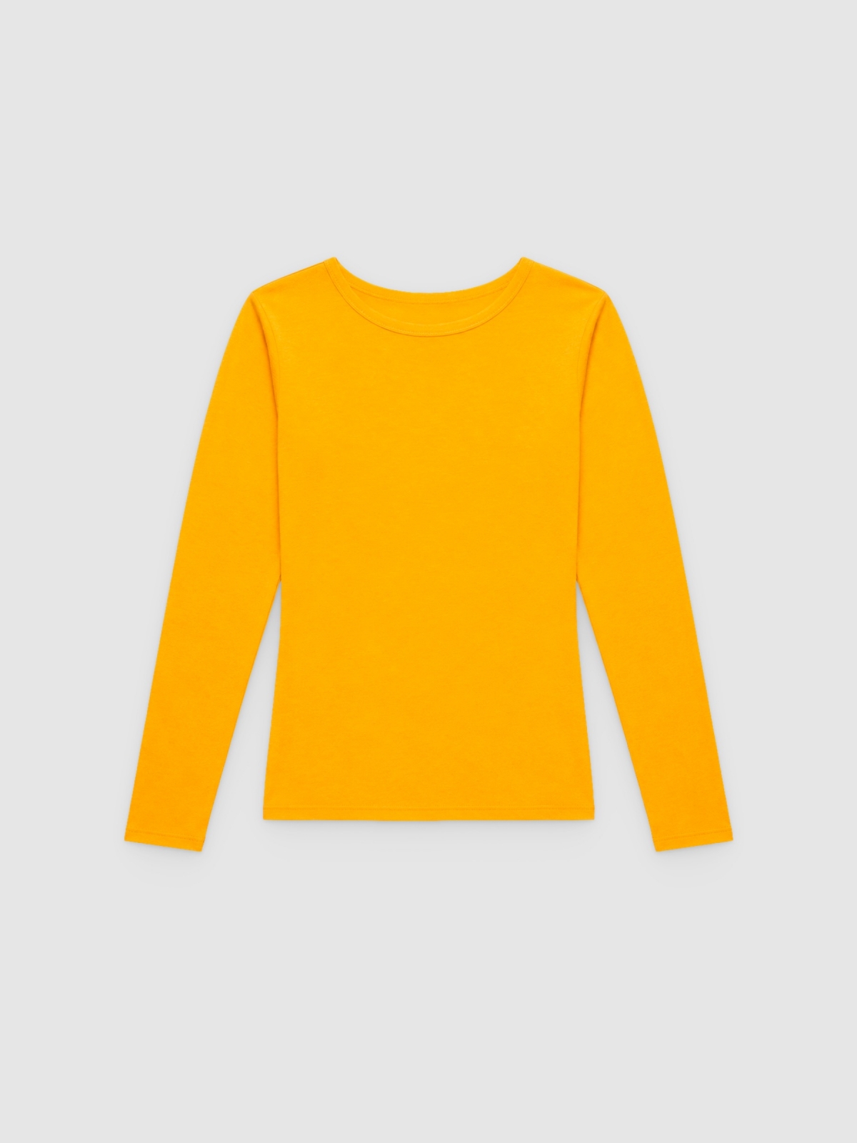 %Pto% Basic plain T-shirt yellow front view