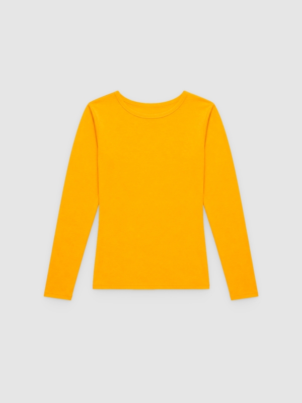  Basic plain T-shirt yellow front view
