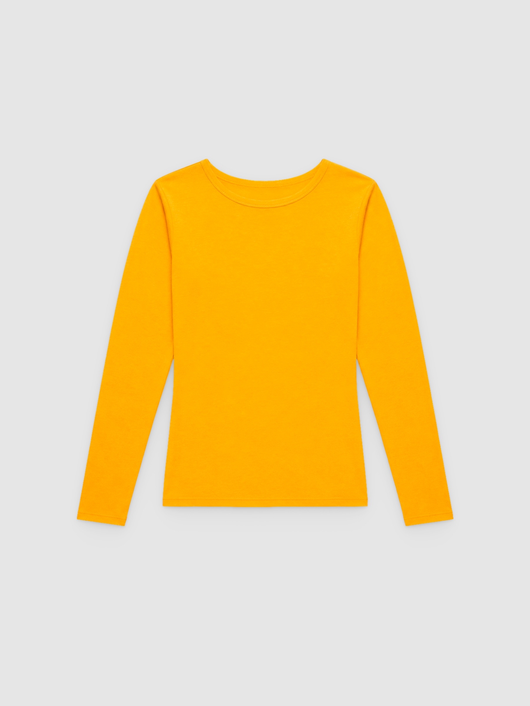 Basic plain T-shirt yellow middle front view