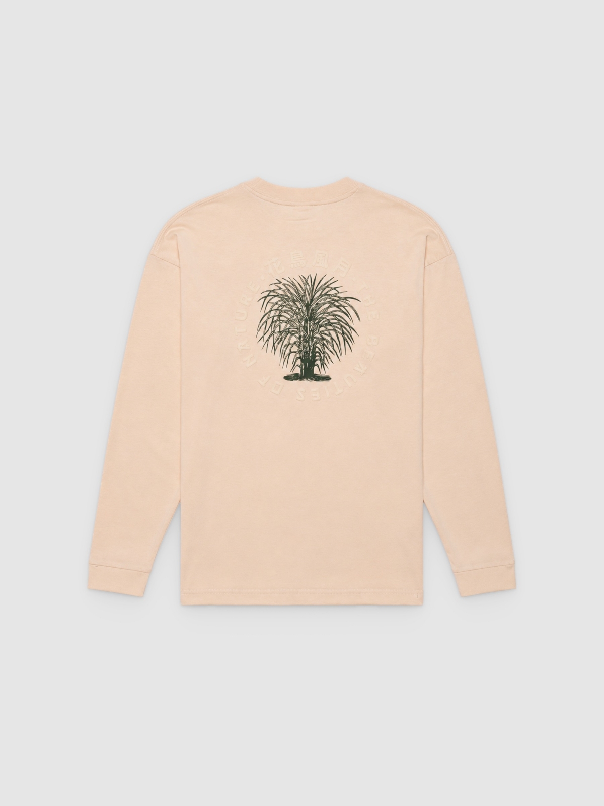 Long-sleeve shirt with oriental print raw back view