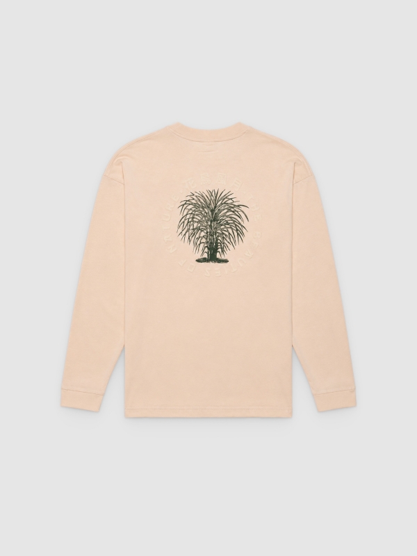Long-sleeve shirt with oriental print raw back view