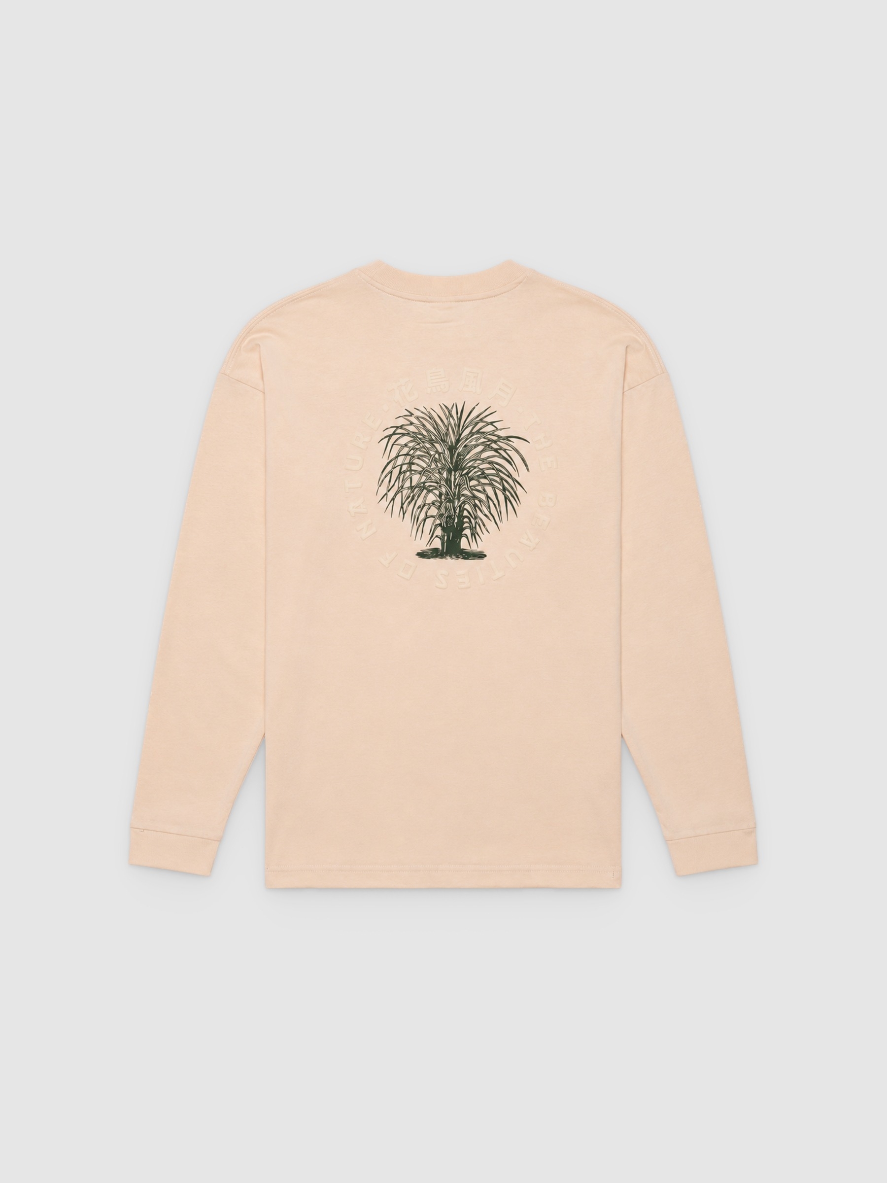 Long-sleeve shirt with oriental print raw middle front view