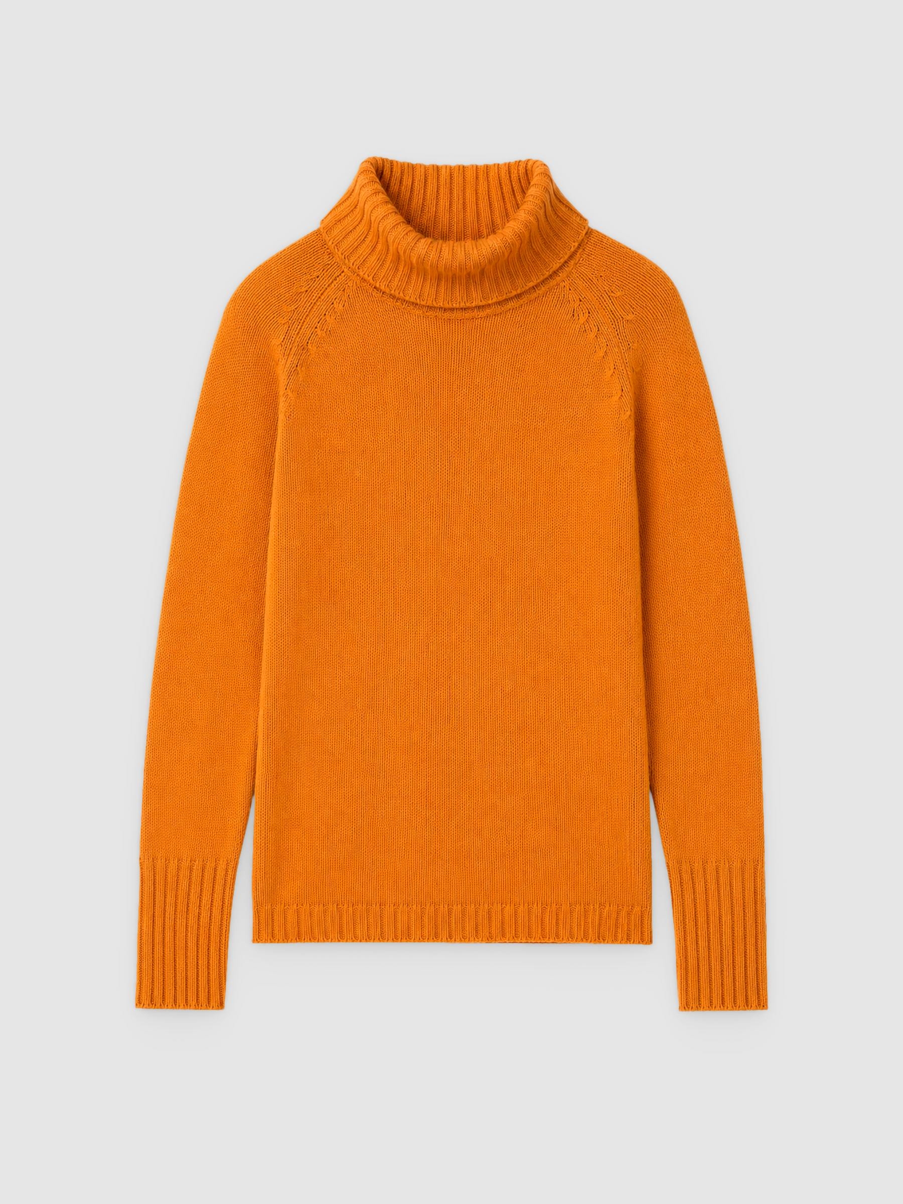 Basic turtleneck sweater ochre middle front view