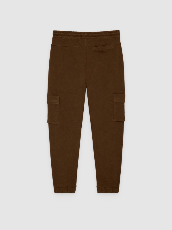 Sport jogger pants brown back view