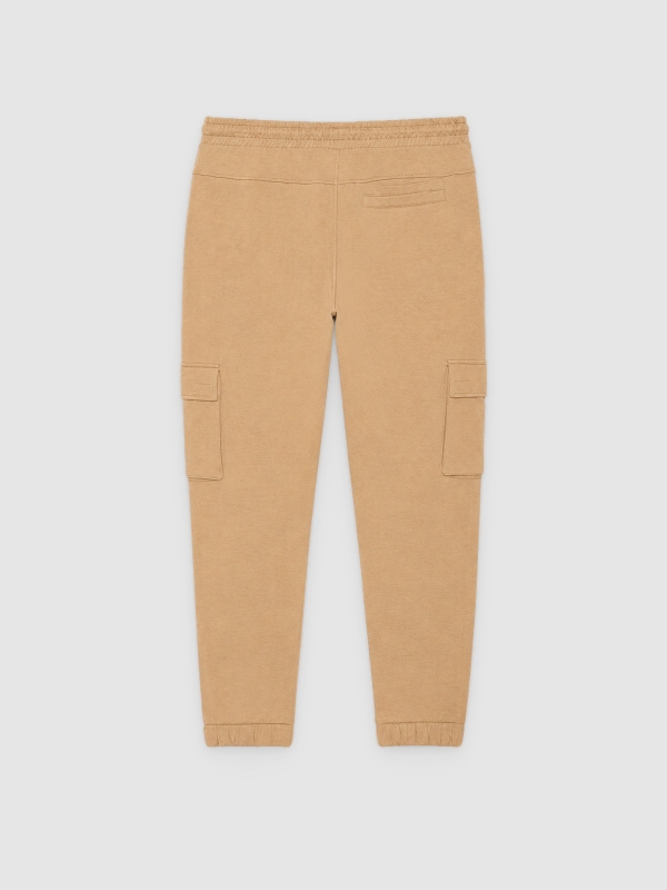 Pantalón jogger deportivo beige vista trasera
